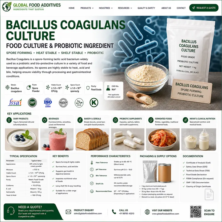 Bacillus Coagulans Culture food additive food additive ingredient illustration