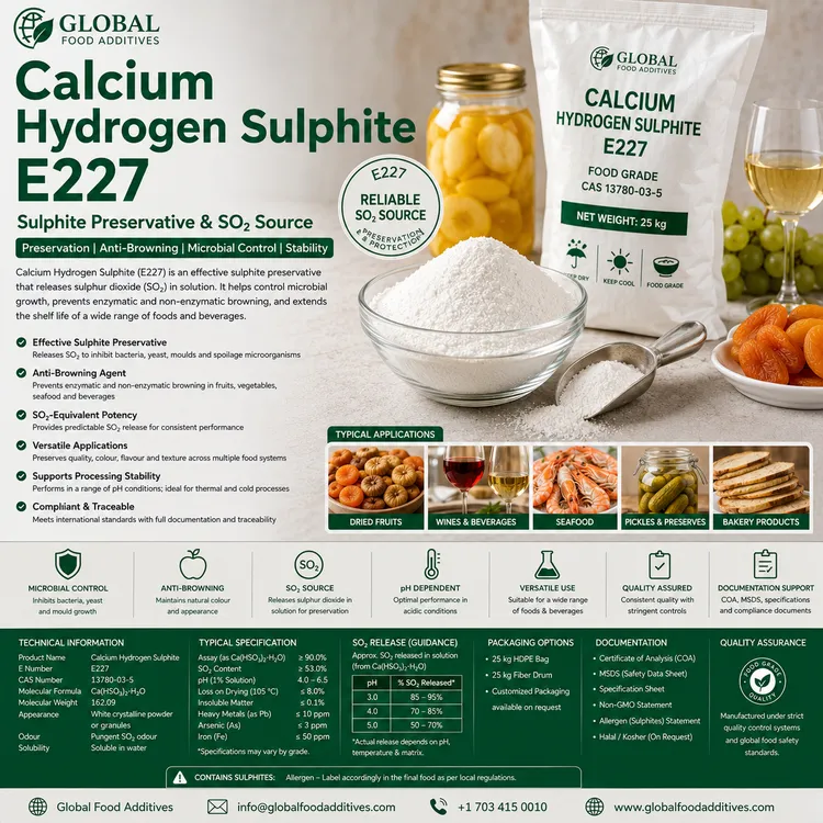 Calcium Hydrogen Sulphite food additive food additive ingredient illustration