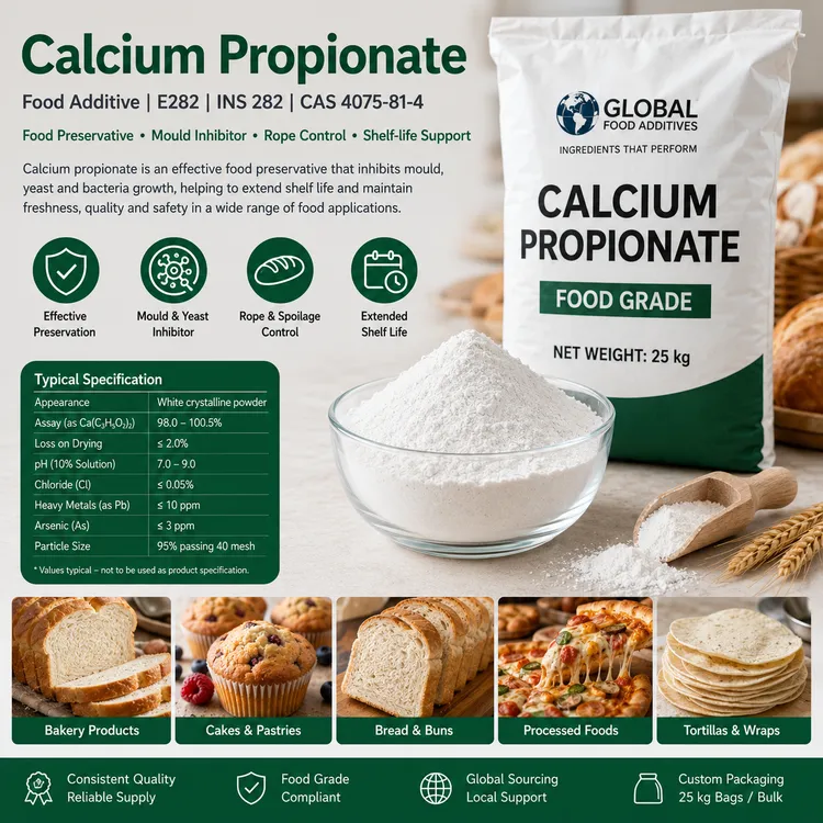 Calcium Propionate food additive food additive ingredient illustration