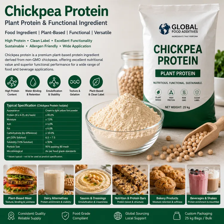 Chickpea Protein plant protein food ingredient food additive ingredient illustration
