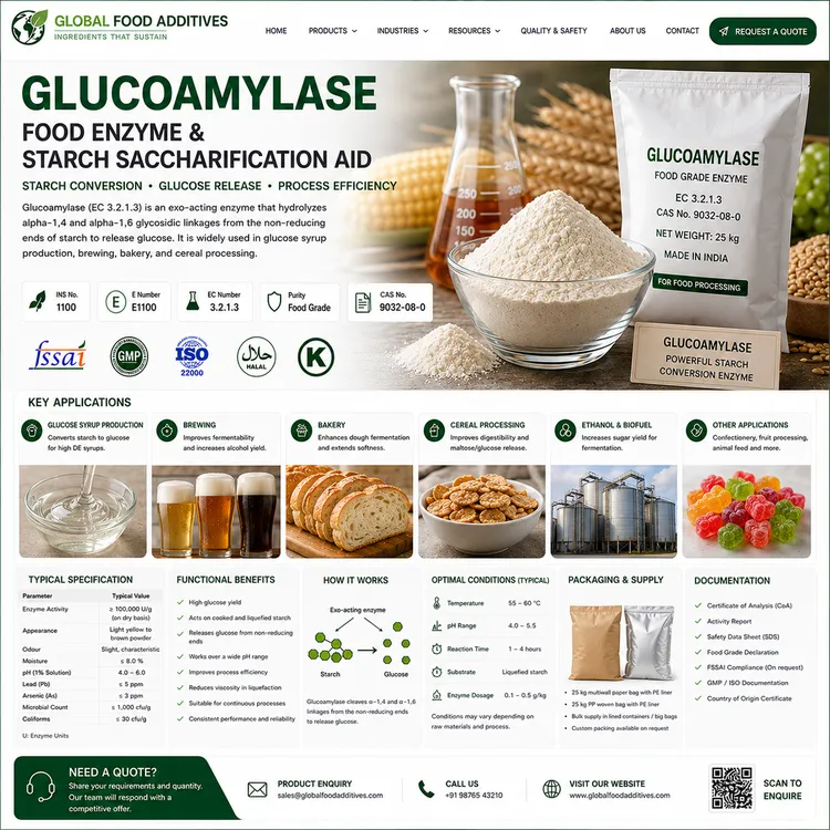 Glucoamylase food enzyme food additive ingredient illustration