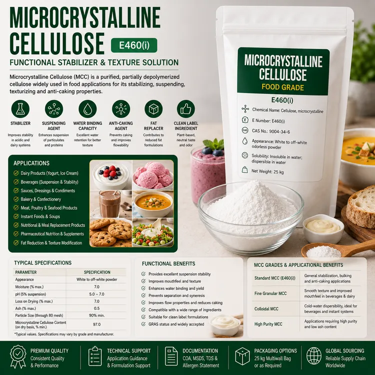 Microcrystalline Cellulose food additive food additive ingredient illustration