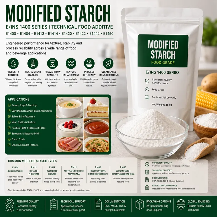 Modified Starch food additive food additive ingredient illustration