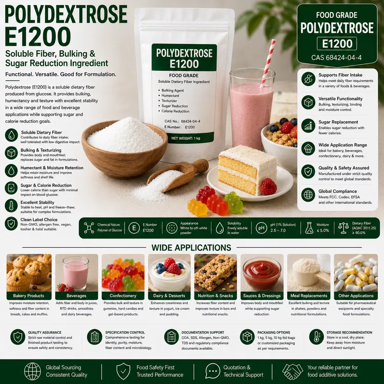 Polydextrose E1200 food additive food additive ingredient illustration