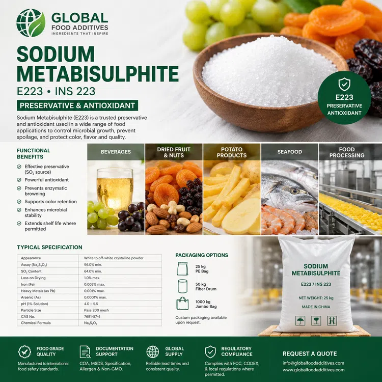 Sodium Metabisulphite food additive food additive ingredient illustration