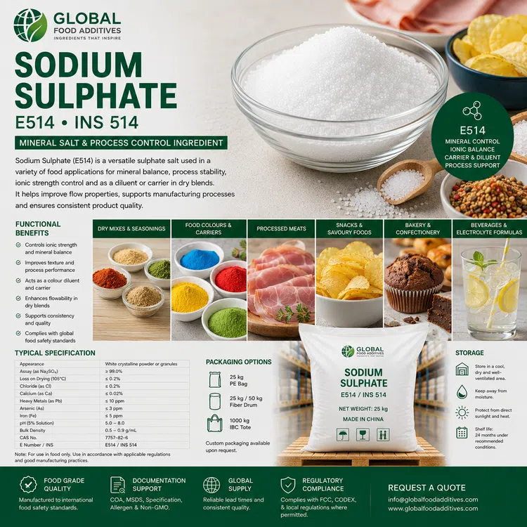 Sodium Sulphate food additive food additive ingredient illustration